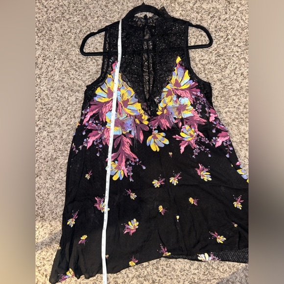Free People Intimately Marsha Slip Dress lace details and floral Size Small - Picture 8 of 14
